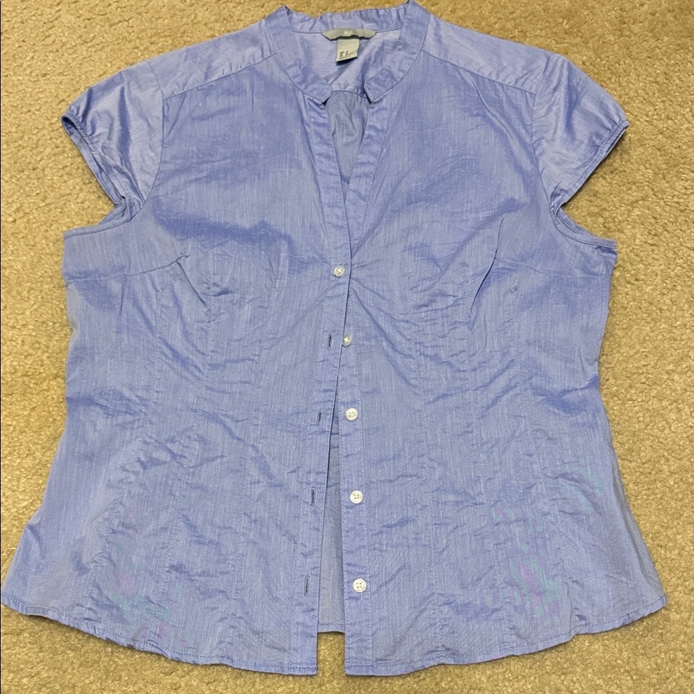 H & M Light Blue Short Sleeve Blouse
